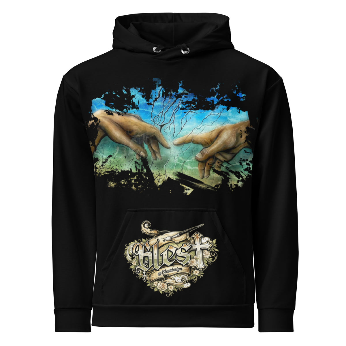 Blest All-Over Print Recycled Unisex Hoodie